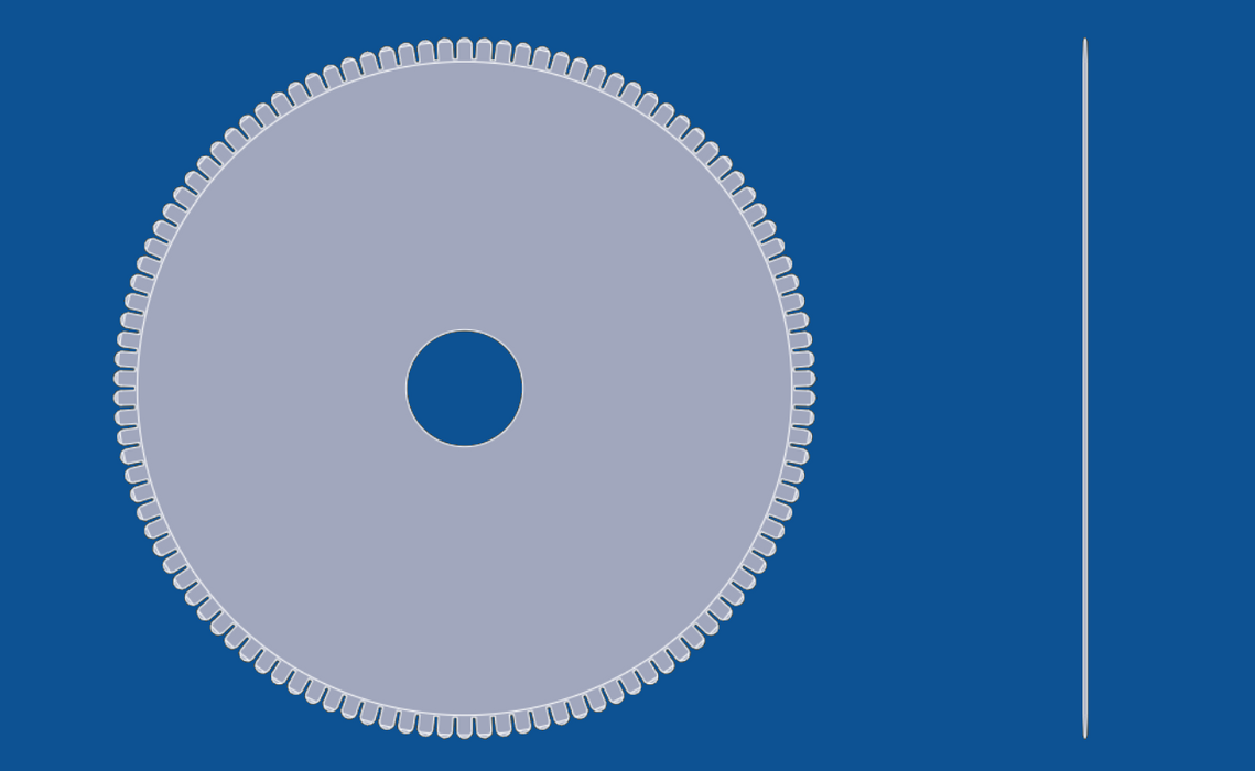 Lame circulaire de perforation à dents convexes de 12" de diamètre, numéro de pièce 90102