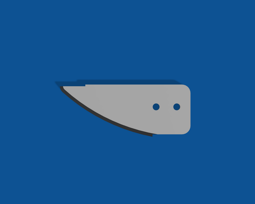 Couteau de coupe courbé à bords lisses de 3" de long, Numéro de pièce 93040